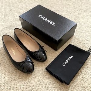 Chanel Black Ballet Flats Size 6